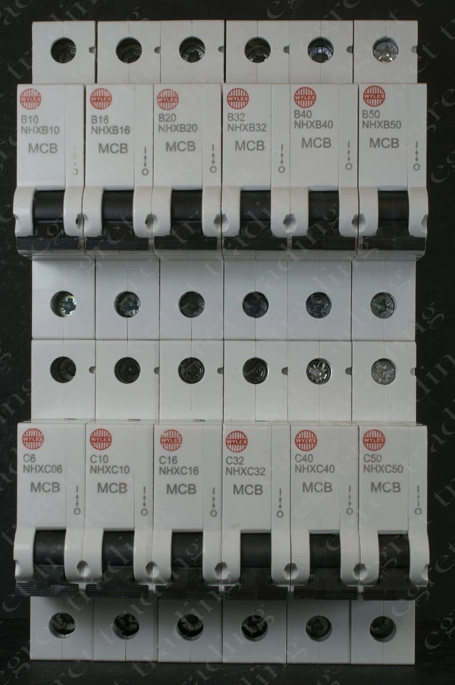 Wylex MCB NHX NHXB and NHXC Ranges B type C type Minature Circuit Breaker - NEW