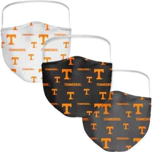 Tennessee Volunteers Fanatics Branded Adult All Over Logo Face Covering 3-Pack - Picture 1 of 1