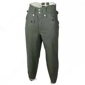 German Army Field Grey M43 WOOL TROUSERS - All Sizes - WW2 Heer Uniform Repro - Picture 1 of 2