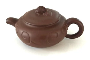 Antique Chinese Clay Teapot with Goldfish on Lid - Picture 1 of 4