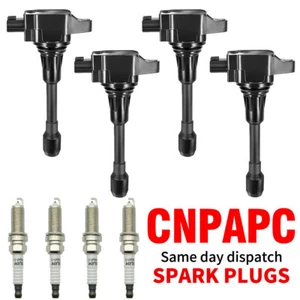 4X Ignition Coil + 4X Spark Plug Kit For Nissan Sentra L4 1.8L 2.0L 2.5L UF549 - Picture 1 of 13
