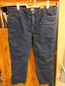 Red Head Men's 44x34 Blue Jeans Straight Leg Insulated Dark Denim Outdoors - Picture 1 of 6