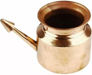 Lot de culte hindou en cuivre Neti fait main Lota Ayurveda Ramjhara Kalash Pooja - Photo 1/5