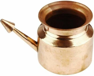 Olla Neti de cobre hecha a mano Lota Ayurveda Ramjhara Kalash Pooja Hindú Adoración Lota Foto 1 de 4