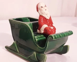 Vintage Babbo Natale in slitta tesoro artigianale Sprite elfo fioriera HTF California USA - Foto 1 di 10