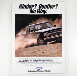 Chevy S-10 Tahoe 4x4 1992 Werbung - laminierter LKW Sammlerstück - Bild 1 von 6