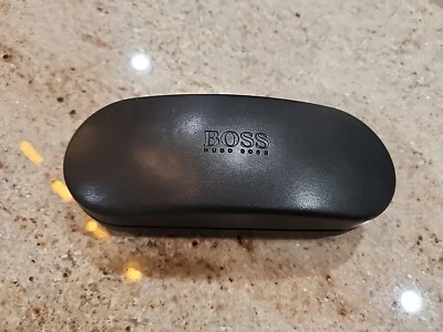 Pre Owned BOSS Black Leather Hard Glasses Case - Image 1 of 4