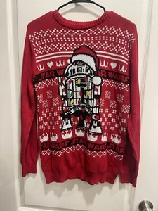 Star Wars R2D2 Christmas Sweater Size XL (16) Women Red Ugly Christmas Sweater - Picture 1 of 7
