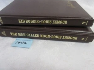 2 Louis L'Amour Leatherette Books: KID RODEO & THE MAN CALLED MOON, Mint! - Picture 1 of 11