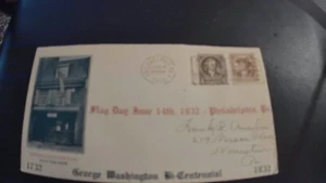 George Washington Bi-Centennial Flag Day June 14 1932 Cover In Fine Condition - Picture 1 of 2