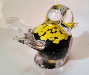 Vintage Vetro Artistico Veneziano Murano Art Glass Orig Label Bird Yellow Black - Picture 1 of 6