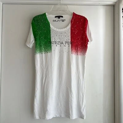 Patrizia Pepe Firenze «T-флаг» повседневный дизайнер блестки и стразы флаг футболка - Изображение 1 из 4