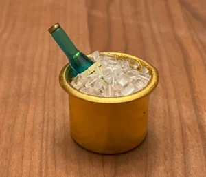 Dollhouse Wine Bucket, Miniature Ice Bucket with Wine Bottle, Dollhouse Champagn - Picture 1 of 3