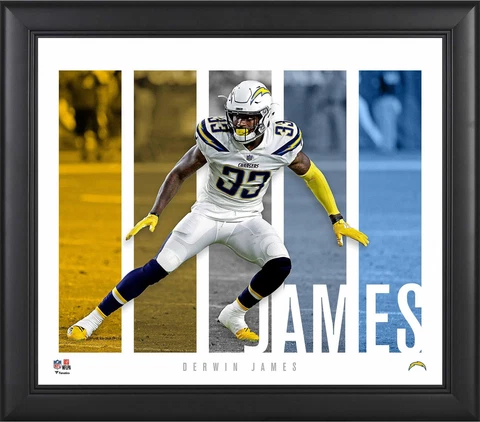 Derwin James Los Angeles Chargers Framed 15" x 17" Player Panel Collage Cover