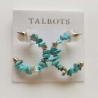 New Talbots Loose Stone Hoop Earrings Gift Fashion Women Party Holiday Jewelry