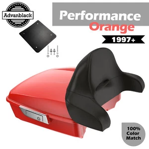 Rushmore Chopped Tour Pack Wrap Around PERFORMANCE ORANGE For Harley/Softail 97+ - Picture 1 of 12