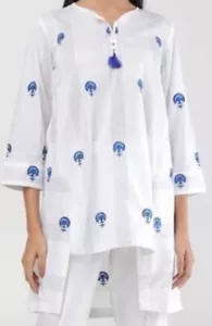 Pakistani/Indian Cotton Kurta Lollypop White Crown - Picture 1 of 5