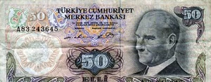 Turkey: 50 Lira, 1976 - Picture 1 of 2