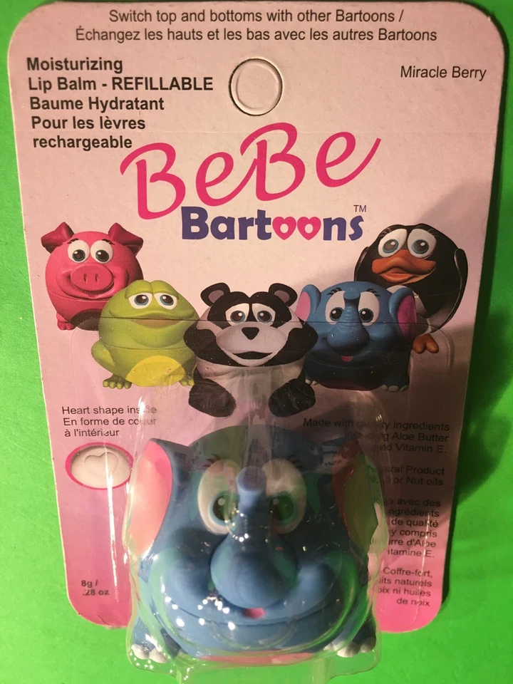 1 bálsamo labial recarregável BeBe Bartoons ~ Miracle Berry Elephant - Imagem 1 de 1