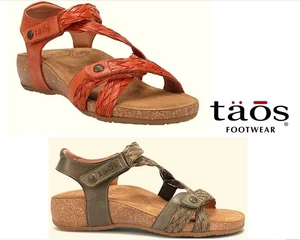Taos Leather comfort adjustable Trulie Sandals on wedge Taos Shoes Spain Newlie