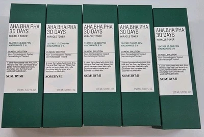PACOTE DE 5 Some BY Mi AHA BHA PHA 30 Days Miracle Toner 150ml VENDEDOR DOS EUA  - Imagem 1 de 4