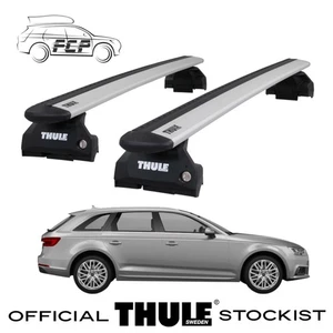 Thule WingBar Evo Silver Roof Bars to sui Audi A4 B9 Avant 16-24 Closed Rail - Picture 1 of 5