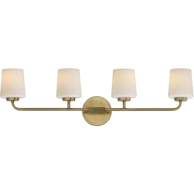 Luz de tocador de baño Maxim Lighting 12694WTNAB Durham latón envejecido natural Foto 1 de 4