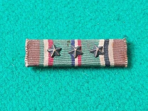 Vintage WW2 US Military Medal Ribbon Bar 3 star Europe Africa Middle East - Picture 1 of 2