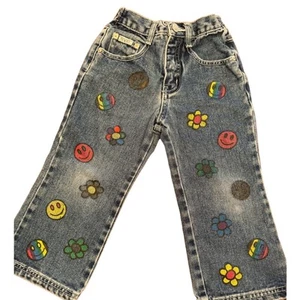 Girls vintage painted  jeans size 4 EUC - Picture 1 of 7
