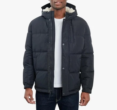 LUCKY'S MEN'S HOODED PARKA SIZE MEDIUM BLACK - Image 1 of 4