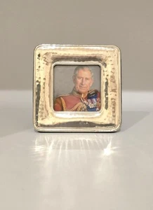 Vintage Retro Italy Hammered Sterling Silver 925 Small Photo Frame Ancona - Picture 1 of 9