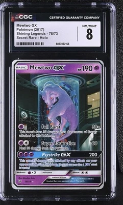 CGC 8 Mewtwo GX 2017 Shining Legends 78/73 Secret Rare Holo Pokemon Card - Image 1 of 2