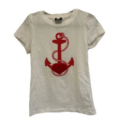 Dolce & Gabbana Junior Girls Blouse White Graphic Logo Blouse Size 8-10 - Image 1 of 2