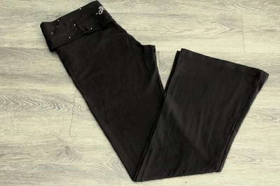 VICTORIA'S SECRET PINK  ALL-DAY COTTON FOLDOVER FLARE LEGGINGS size L - Image 1 of 3