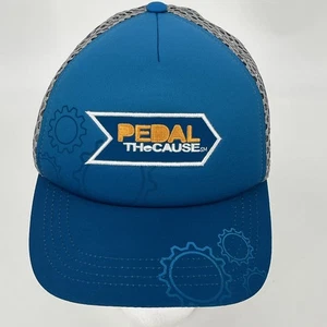 Boco Gear Bike Hat - Pedal The Cause - StrapBack Blue Baseball Cap EUC - Cancer - Picture 1 of 14