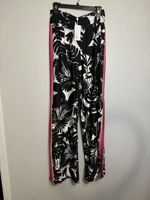 Pantalones de playa Trina Turk Lennox para mujer nuevos con etiquetas talla M pierna abertura negro/blanco Foto 1 de 4