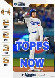 Topps Now Shohei Ohtani 2025 4 para 4/2 HR 10/27 preventa 5 caminatas leer Dodgers  - Imagen 1 de 3