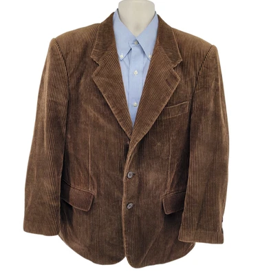 Oleg Cassini Corduroy Sport Coat 42S Blazer Jacket Brown 3 Button - Image 1 of 4