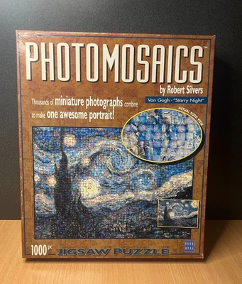 Photomosaics 1000 piece Jigsaw Van Gogh Starry Night Blue Opal Robert Silvers - image 1 of 4