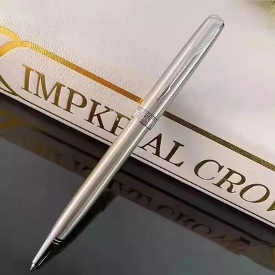 Bolígrafo serie Parker Sonnet acero blanco clip plumín fino recarga tinta azul Foto 1 de 4