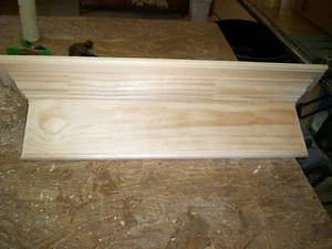 HAND BUILT 54 INCH HANGING WALL SHELF, UTILITY, BATHROOM, 6 INCH SKIRT FOR CLIPS - Picture 1 of 10