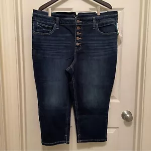 New Maurices Original Fit Capris High Rise Stretch Dark Wash Women’s 20w NWT - Picture 1 of 6