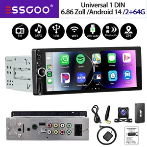 DAB+ Carplay Autoradio 1 DIN Android 14 6.86" 2+64GB GPS NAVI Wifi Bluetooth Kam - Bild 1 von 14