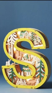 NEW ANTHROPOLOGIE Monogram Wonderland Light-Up Scene Christmas Ampersand & - Picture 1 of 6