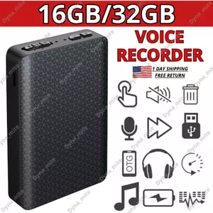 Grabadora de audio de sonido digital espía de 16 GB/32 GB dictáfono reproductor de MP3 - Imagen 1 de 14