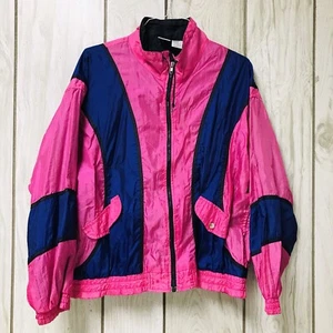 Vintage Athletic Works Women Retro Colorblock Full Zip Windbreaker Jacket XL - Picture 1 of 4
