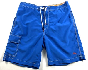 Tommy Bahama Swim Shorts Men's Large (33-35) Blue Lined Beach Logo Lightweight - Picture 1 of 13