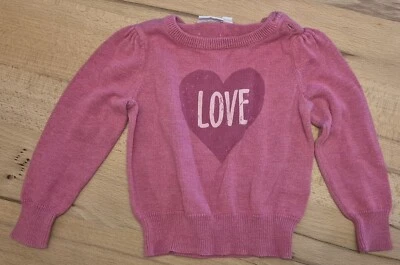 Kinderkleidung Gr. 74/80 Pullover Rosa mit Herzmo-tiv von Impidimpi - Bild 1 von 4