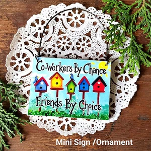 Mini SIGN * Co-Worker Friend Wood Ornament Gift Job Occupation coworker New USA - Picture 1 of 6