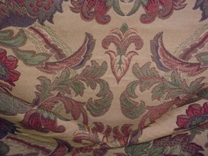 2Y KRAVET 25426 HONEY GOLD FRENCH FLORAL SCROLL BROCADE UPHOLSTERY FABRIC - Picture 1 of 4